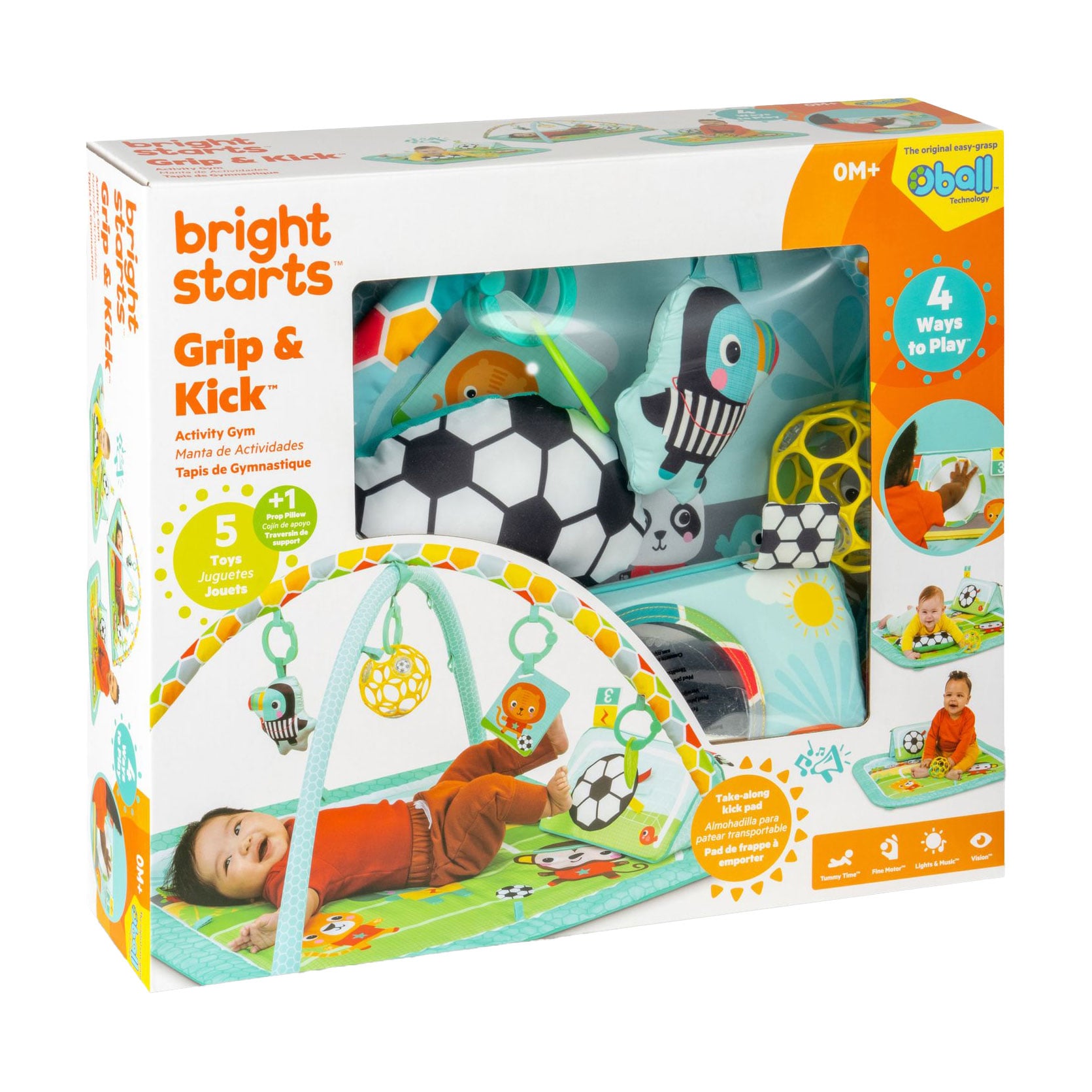 Розвивальний килимок Bright Starts Grip &amp; Kick Oball, 47*76*76 см, від народження (17165.00)